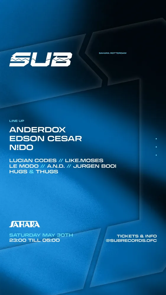 Flyer: SUB, Sahara, Rotterdam