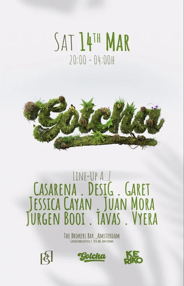Flyer: Gotcha, The Brokers Bar, Amsterdam